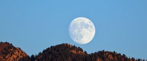 Preview wallpaper moon, hills, evening, landscape, nature