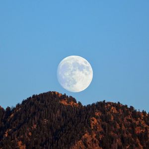 Preview wallpaper moon, hills, evening, landscape, nature