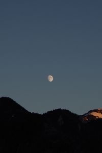 Preview wallpaper moon, hills, evening, sky