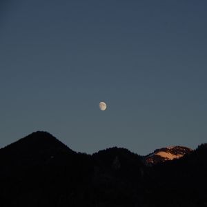 Preview wallpaper moon, hills, evening, sky