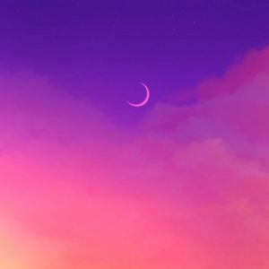 Preview wallpaper moon, hills, purple, art