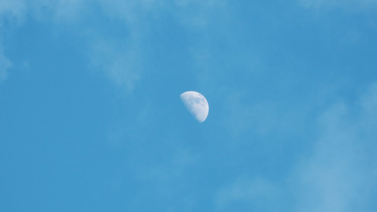 Wallpaper moon, month, sky, evening