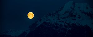 Preview wallpaper moon, mountains, night, full moon, moonlight