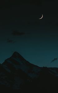 Preview wallpaper moon, mountains, night, sky