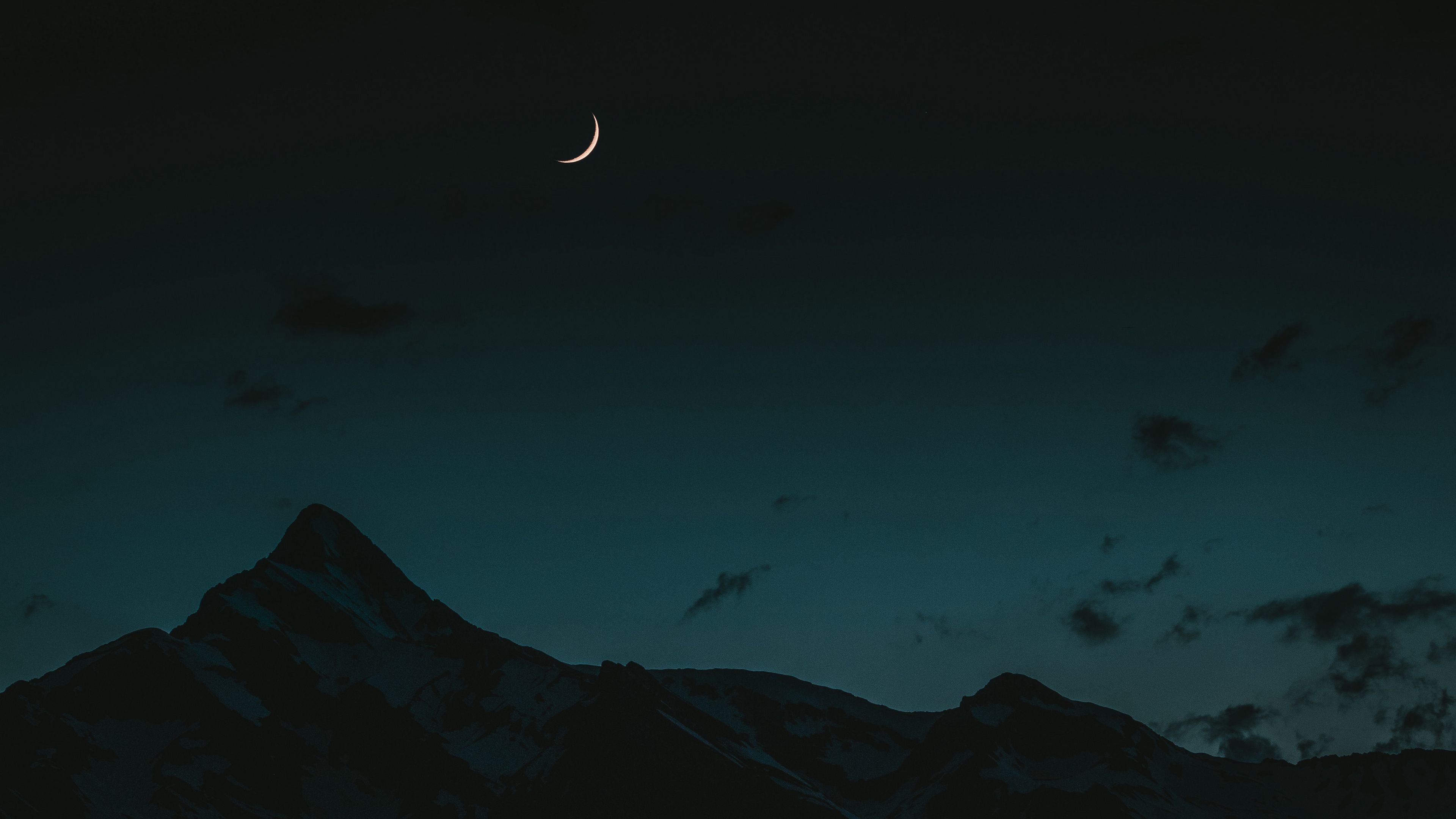 Download wallpaper 3840x2160 moon, mountains, night, sky 4k uhd 16:9 hd  background