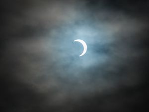 Preview wallpaper moon, night, clouds, sky, dark