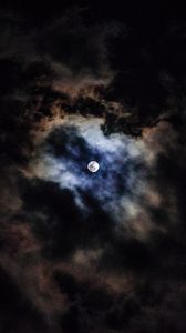 Preview wallpaper moon, night, clouds