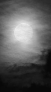 Preview wallpaper moon, night, clouds, sky, bw