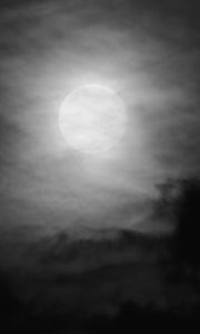 Preview wallpaper moon, night, clouds, sky, bw