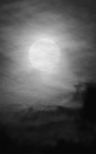 Preview wallpaper moon, night, clouds, sky, bw