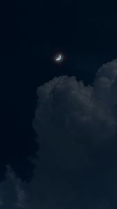 Preview wallpaper moon, night, clouds, sky