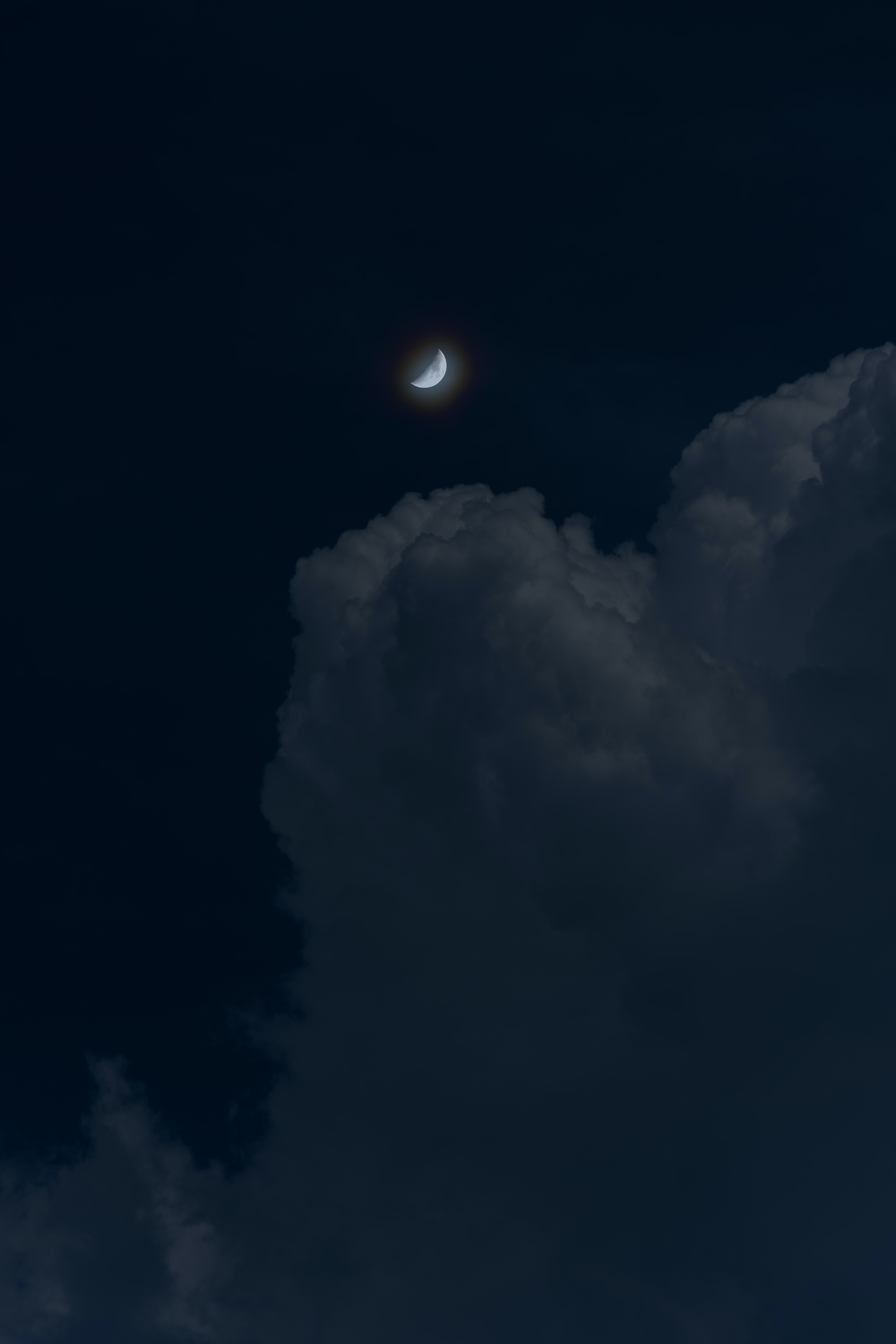 Download wallpaper 4000x6000 moon, night, clouds, sky hd background