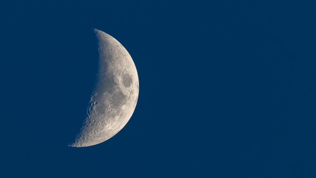 Wallpaper moon, night, craters, evening