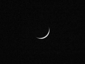 Preview wallpaper moon, night, darkness, black, minimalism