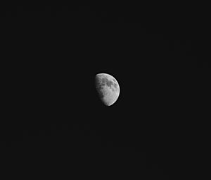 Preview wallpaper moon, night, shadow, black
