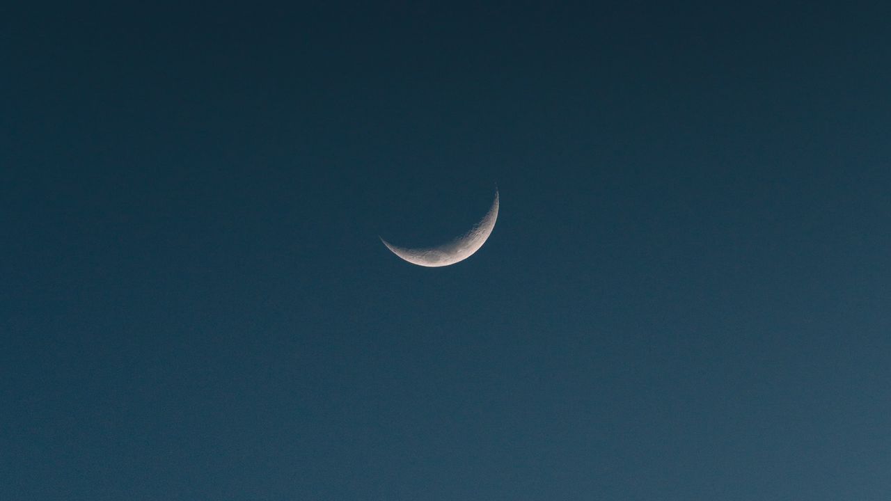 Wallpaper moon, night, sky, minimalism
