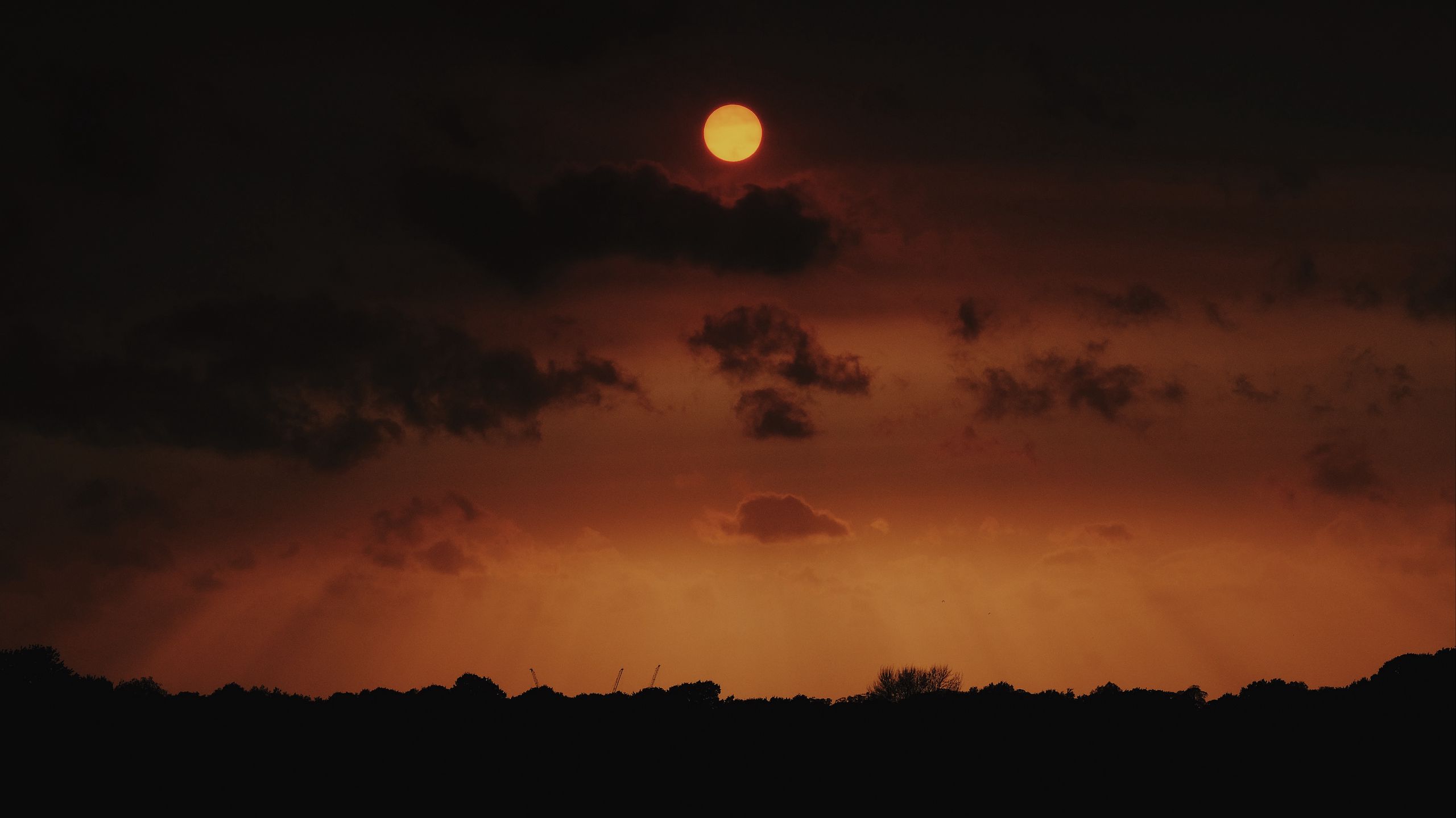 Download wallpaper 2560x1440 moon, night, sky, clouds widescreen 16:9