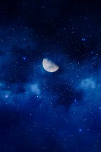 Preview wallpaper moon, night, stars, sky, full moon