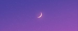 Preview wallpaper moon, night, stars, purple