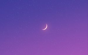 Preview wallpaper moon, night, stars, purple