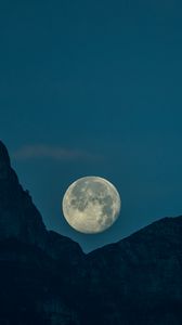 Preview wallpaper moon, peaks, mountains, satellite