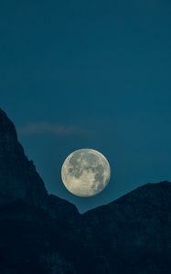 Preview wallpaper moon, peaks, mountains, satellite