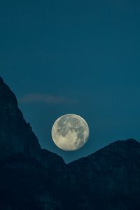 Preview wallpaper moon, peaks, mountains, satellite