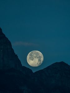 Preview wallpaper moon, peaks, mountains, satellite