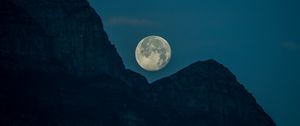 Preview wallpaper moon, peaks, mountains, satellite