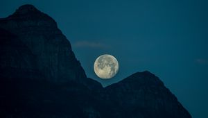 Preview wallpaper moon, peaks, mountains, satellite