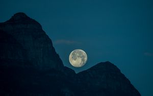 Preview wallpaper moon, peaks, mountains, satellite