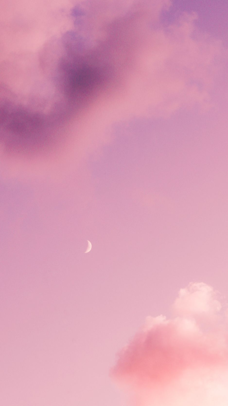 Download wallpaper 938x1668 moon, pink, clouds, sky iphone 8/7/6s/6 for  parallax hd background
