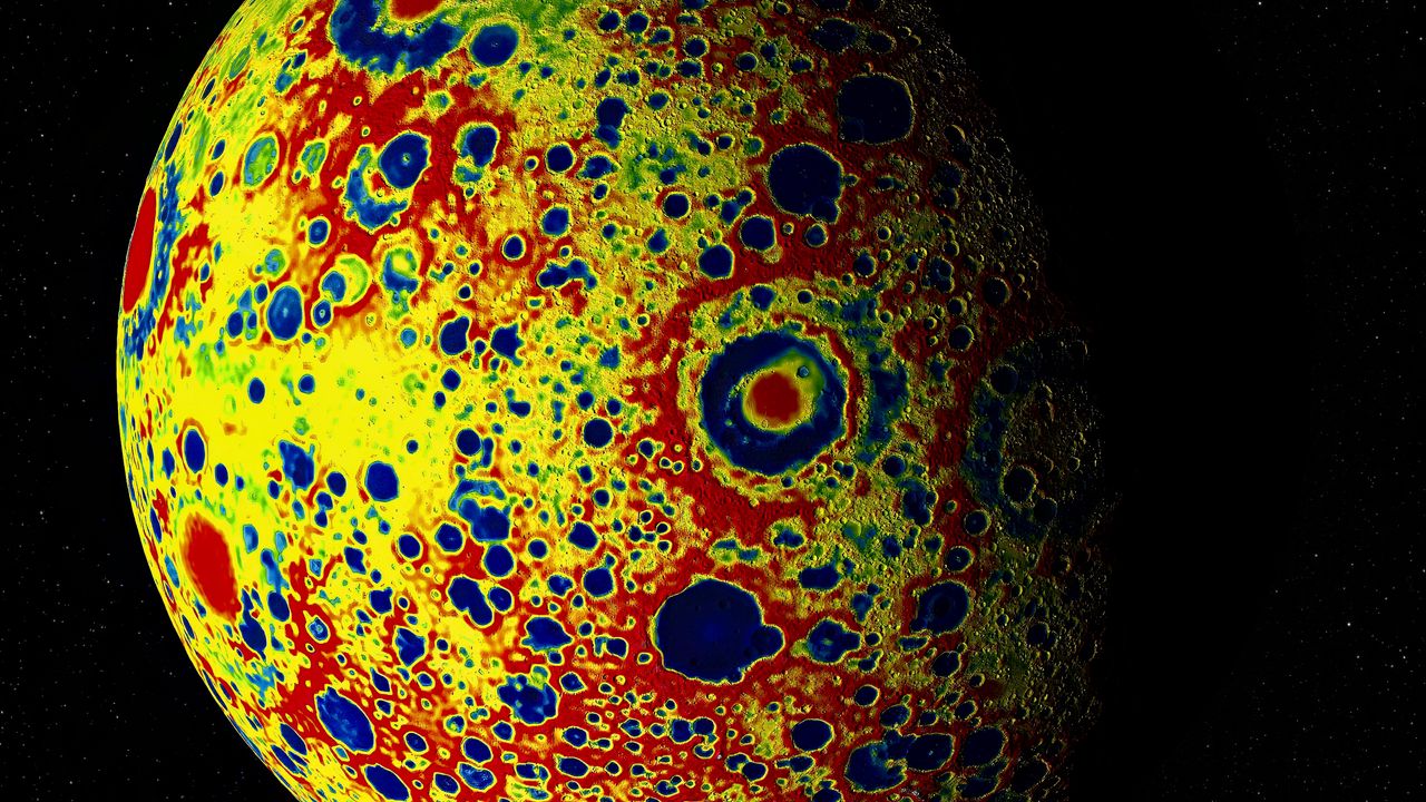 Wallpaper moon, planet, colorful, space