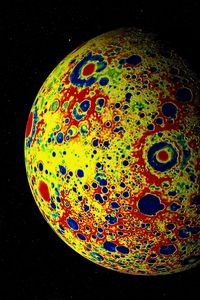 Preview wallpaper moon, planet, colorful, space