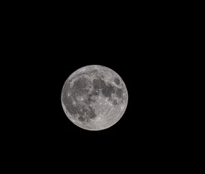Preview wallpaper moon, planet, craters, full moon, dark