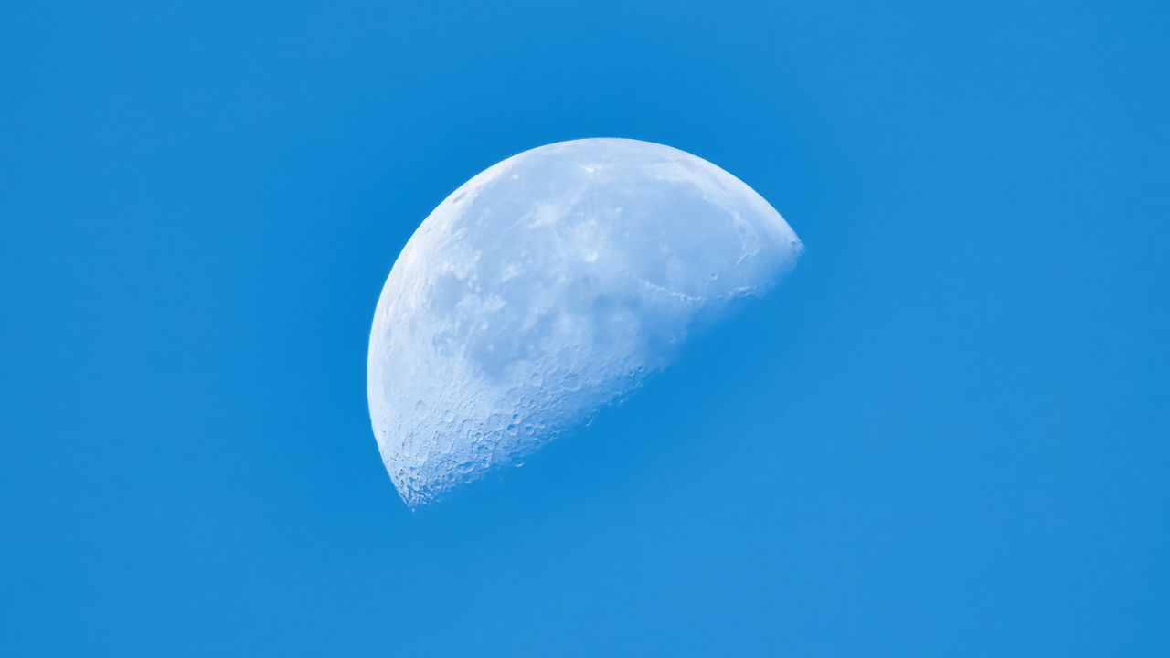 Wallpaper moon, planet, sky, white, blue