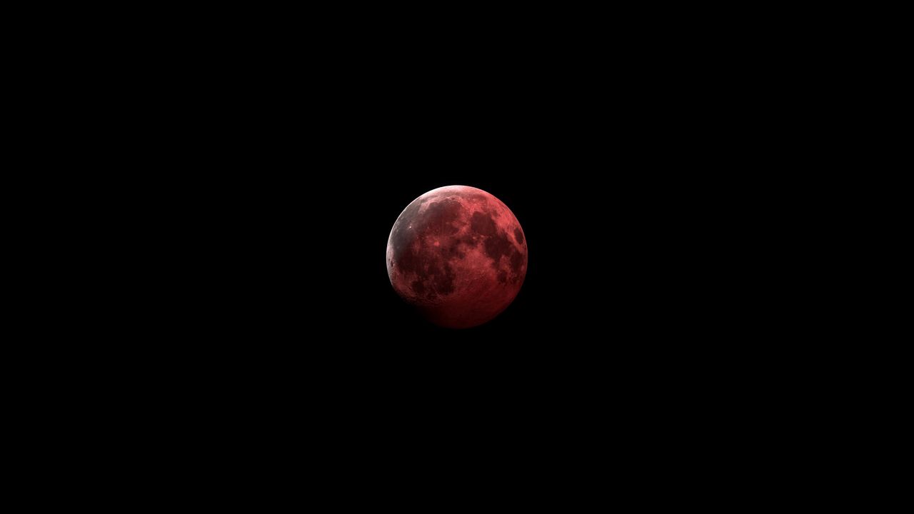 Wallpaper moon, red, dark, space, astronomy