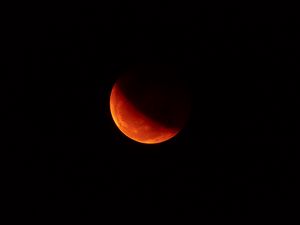 Preview wallpaper moon, red, dark, shadow, space