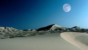 Preview wallpaper moon, sand, dunes, sky, desert