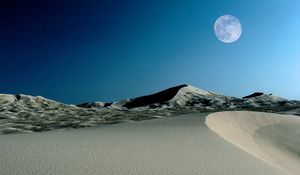 Preview wallpaper moon, sand, dunes, sky, desert