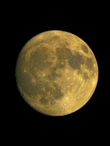 Preview wallpaper moon, satellite, craters, yellow, space