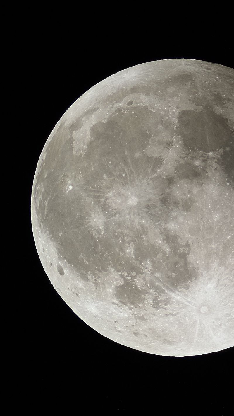 800x1420 Wallpaper moon, satellite, planet, space, dark