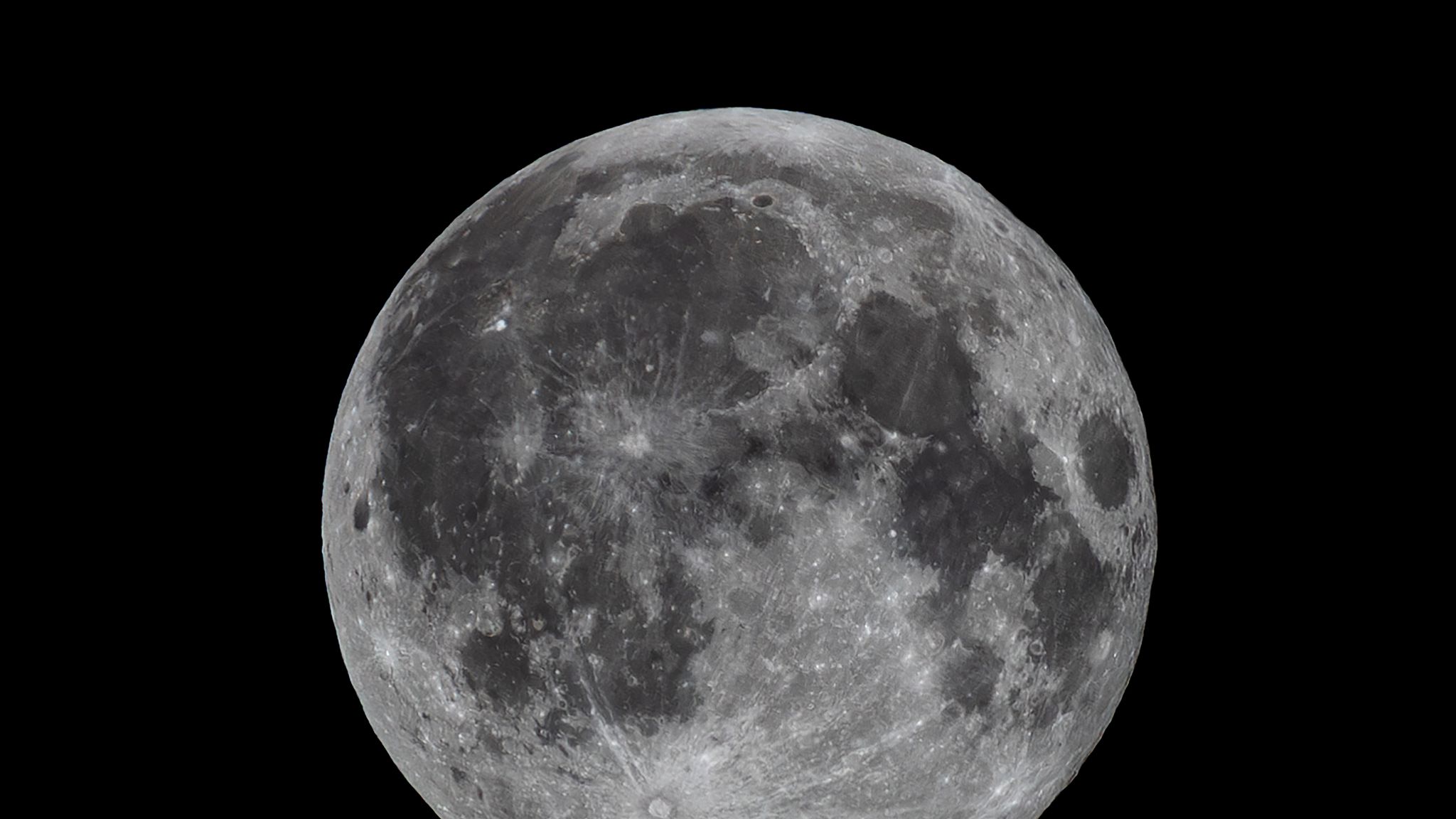 2048x1152 Wallpaper moon, satellite, space, dark, gray