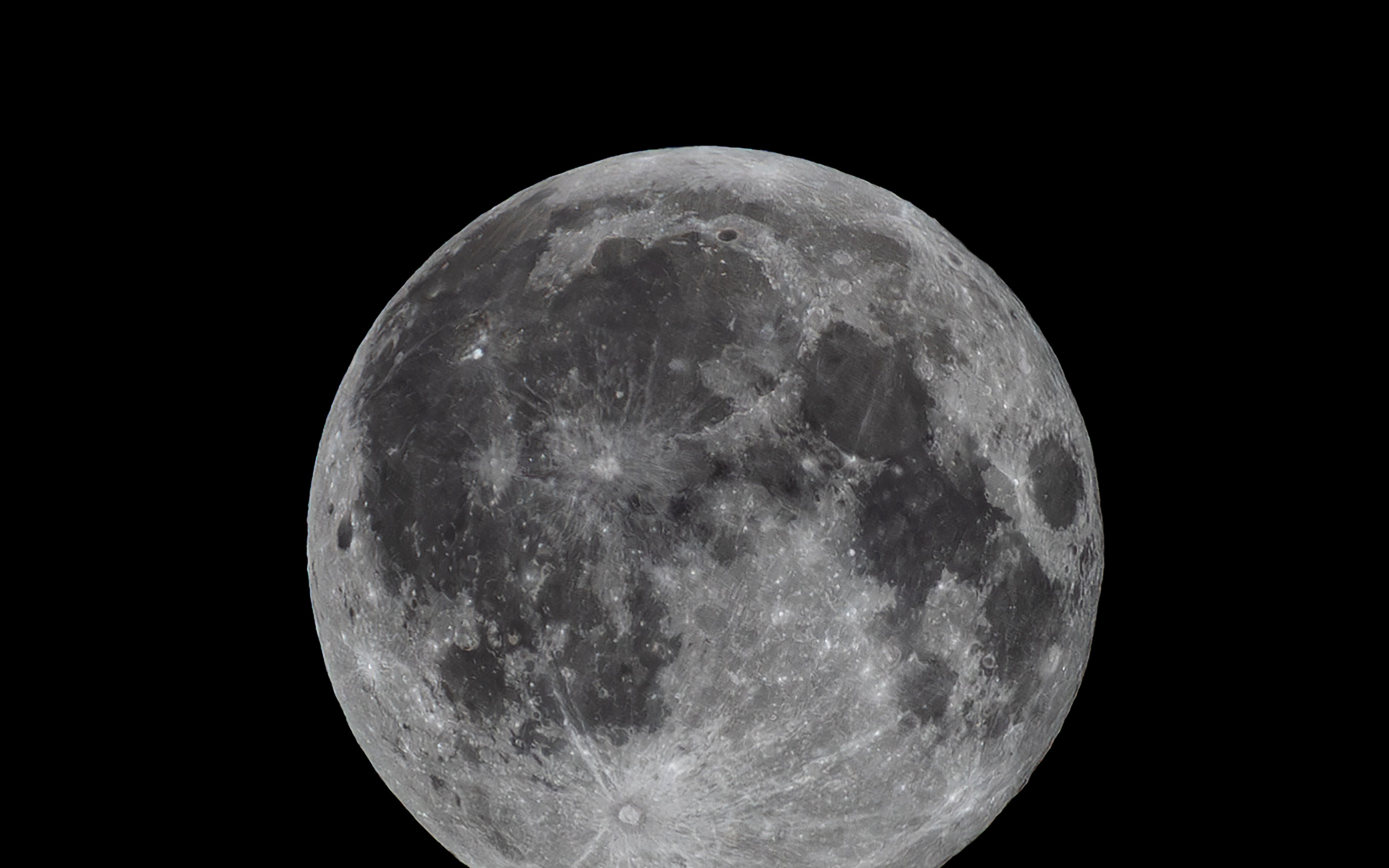 3840x2400 Wallpaper moon, satellite, space, dark, gray