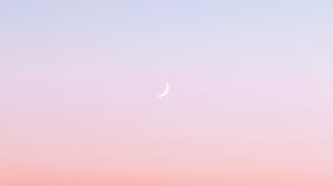 Preview wallpaper moon, sea, horizon, sunset, water