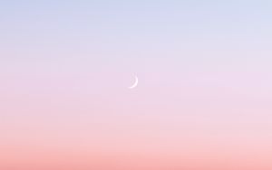 Preview wallpaper moon, sea, horizon, sunset, water