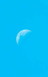 Preview wallpaper moon, sky, blue, minimalism
