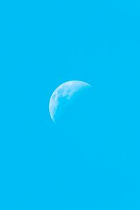 Preview wallpaper moon, sky, blue, minimalism
