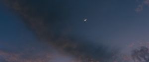 Preview wallpaper moon, sky, clouds, sunset, night, porous