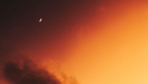 Preview wallpaper moon, sky, clouds, sunset, twilight